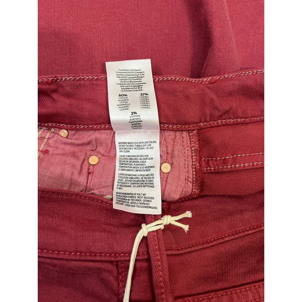 NEW NWT MOTHER Wide Leg Crop Jeans Crimson Red Size 25 Denim Flare Pants - Picture 5 of 6